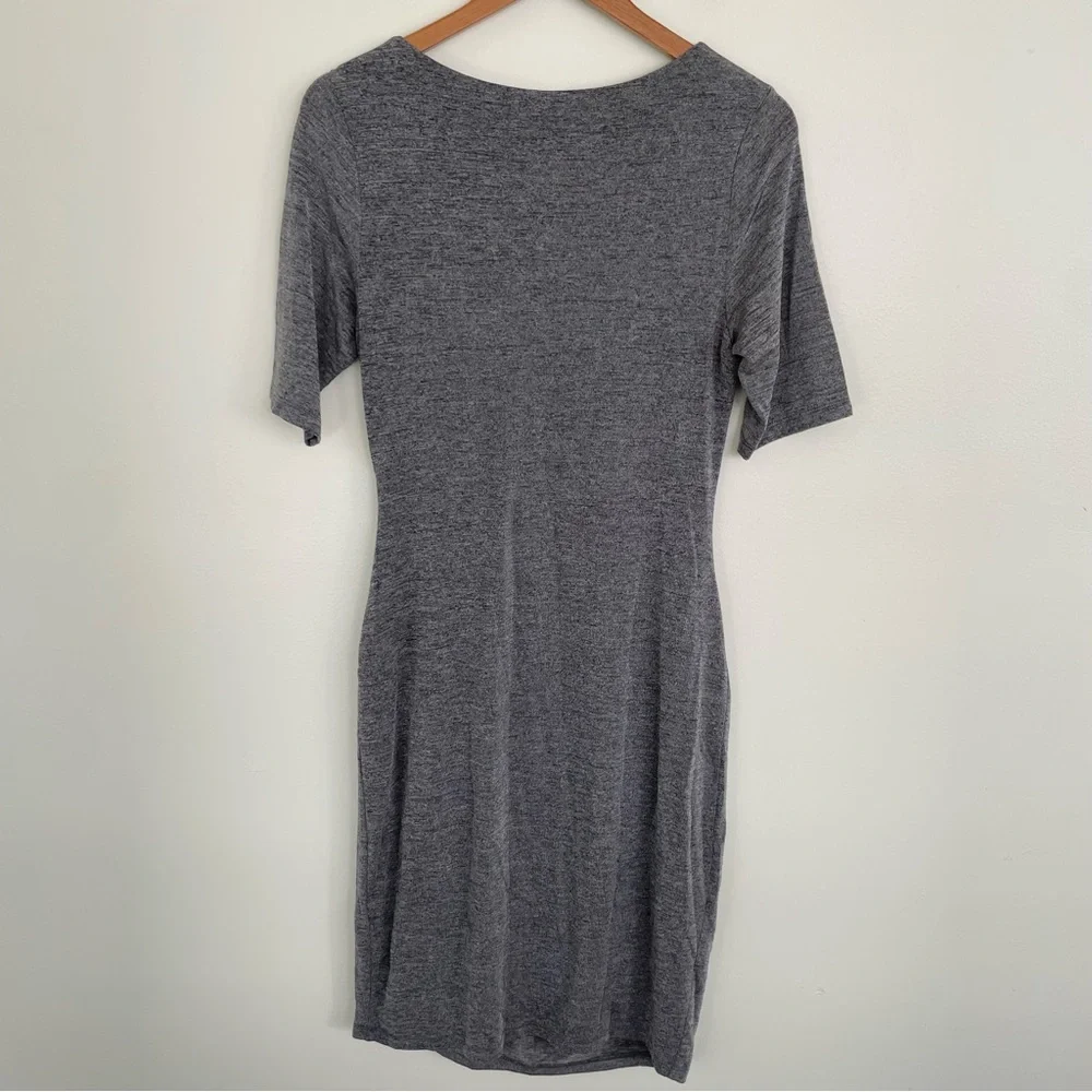 A Ped in a Pod Maternity Ruched Sheath Dress Silver Grey M Medium